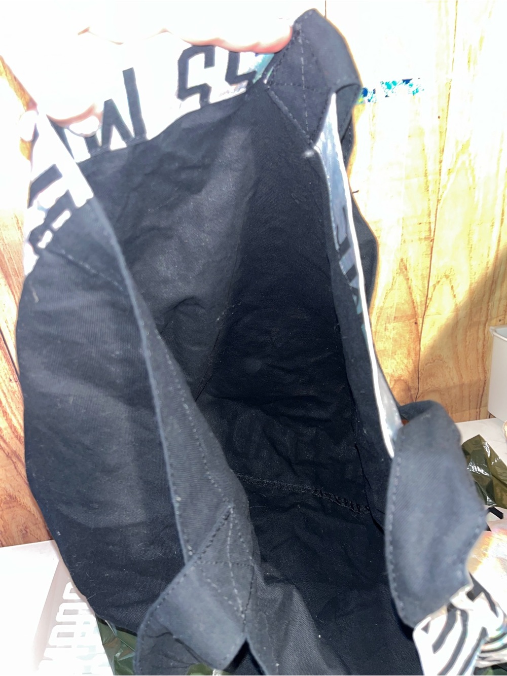 Victorias Secret Pink Holographic Kiss Me Love Me Beach Tote Book Bag - Picture 6 of 6